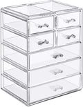 Sorbus Acrylic Makeup Organizer Set, 7-Drawer Vanity & Countertop Cosmetic Storage with Small & Wide Drawers, Clear Makeup Storage for Brushes, Lipsticks, Jewelry – Holiday Gift for Women & Teens by Sorbus