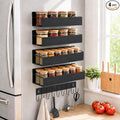 SMRCAD Metal Magnetic Spice Rack 4 Pack with Hook – Heavy-Duty | Iron construction, dust-resistant, fits condiment bottles, includes screws for optional wall mount by SMRCAD