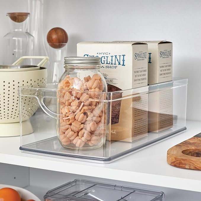 iDesign Stackable Clear Plastic Extra Long Storage Bin, 4-Pack | Organizer for Kitchen Cabinet or Pantry - Image 8