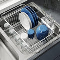 JASIWAY White Dish Drying Rack in Sink, Dish Drainer with Utensil Holder | Over The Sink Expandable Stainless Steel Strainer Dryer Rack for Small Kitchen, Counter Space Saving, Fast Drain, Rustproof by JASIWAY