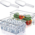 Havawish 4 Pcs Ice Storage Bin for Freezer with Lid and Flexible Scoop Set Plastic Ice Container with Lid Handle for Home Office Fridge Storage (12.4 x 8.07,12.4 x 5.91 Inches,Clear) by Havawish