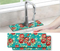 Kitchen Sink Splash Guard Faucet Mat -2 PC Super Absorbent Fast Drying Mat Sink Gadgets-Splash Guard Behind Faucet Drip Catcher for Kitchen, Bathroom,Sink Mat, Dish Drying Mat, Bathroom(15" X 5.5" ) by THIDEAPE