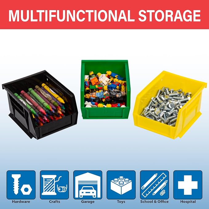 Akro-Mils 30210 AkroBins Plastic Storage Bins, 5"x4"x3", Stone, 24-Pack | Space-Saving Stackable Bins for Garage, Pantry, Craft Organization - Image 3
