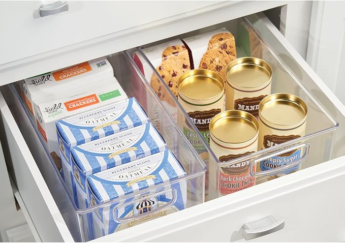 iDesign Recycled Plastic Pantry Storage Bin - Linus Collection - Clear (Pack of 4) - Image 4
