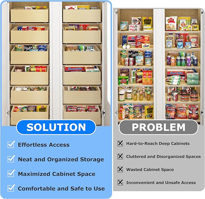 WelFurGeer Soft Close Pull Out Drawers for Cabinets, 11" W x 22" D Pull Out Cabinet Organizer, Smooth Slide-Out Shelves for Kitchen Cabinets, Durable Pullout Drawers for Home & Kitchen Organization - Image 4