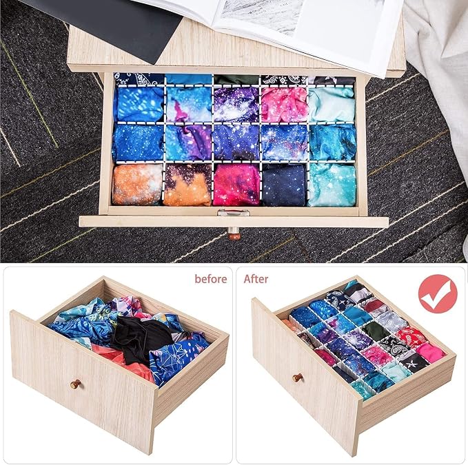 18Pcs Drawer Dividers, Adjustable Drawer Organizer for Socks, Underwear, Makeup, Can Help Tidy Kitchen, Bedroom, Dresser Black - Image 4