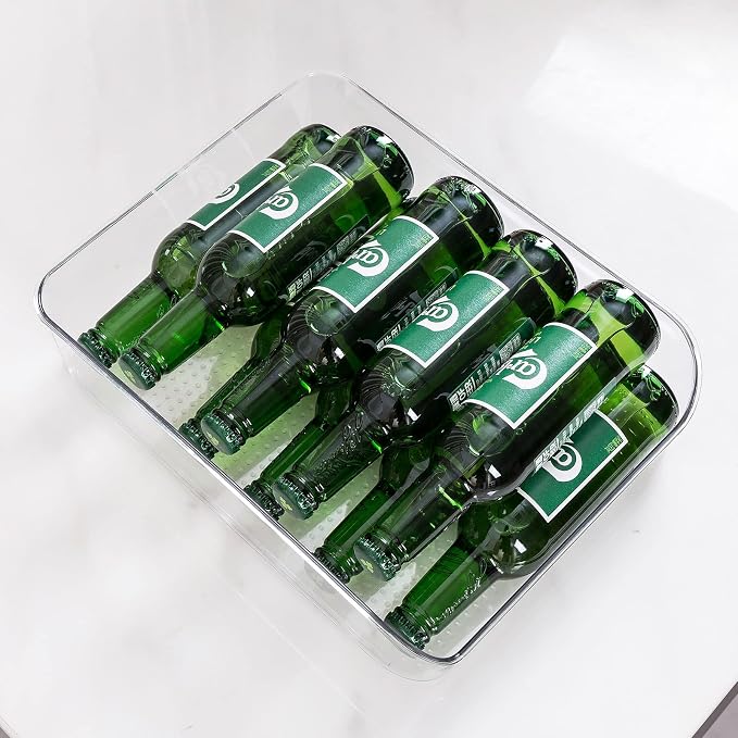 2 Pack Water Bottle Organizer Refrigerator Organizer Bins and Clear Storage Bins for Fridge, Freezer, Cabinet, Cupboard, Pantry Shelf, BPA-Free - Image 3