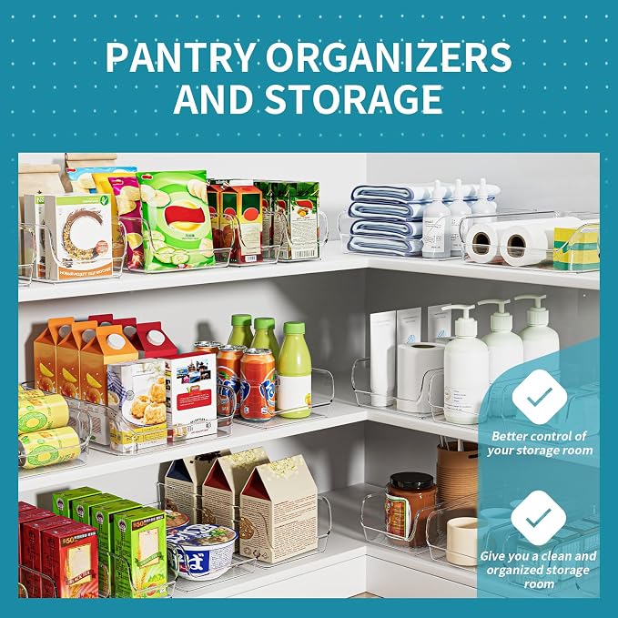 Clear Organizing Bins for Total Home Organization - Multi-Purpose Storage Solution for Pantry, Closet, Bathroom, and Kitchen (8 pack clear) - Image 4