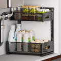 Under Sink Organizer for Bathroom & Kitchen, Under Cabinet Storage Shelf, Bathroom Cabinet Organizer Vanity Drawer Pantry Organization, Multi-Purpose Under Sink Slide Out Storage Shelf by petiza