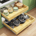 Pull Out Cabinet Organizer, Soft Close Wooden Slide Out Drawers for Pots and Pans, Full-extension Roll Out Shelves for Kitchen Cabinets, Pantry Organization, Bottom & Side Mount(26"W X 21"D x 3.4''H) by Kitstorack