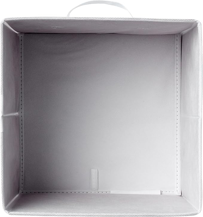 Amazon Basics Collapsible Fabric Storage Cubes Organizer with Handles,Sturdy,White,10.5-x-10.5-x-11-inch,6 Count (Pack of 5) - Image 3
