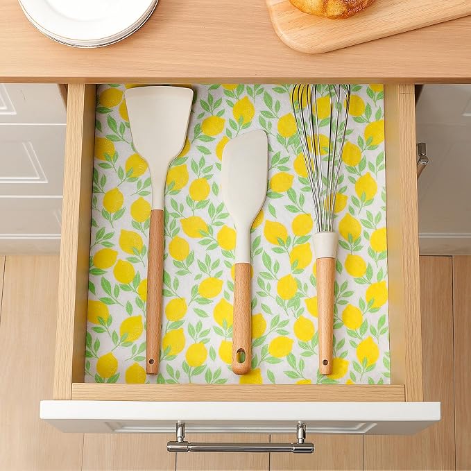 Cooyes 6 Pack Polyester Shelf Liners for Kitchen Cabinets, 12" × 24", Non-Slip Refrigerator Liners Machine Washable, Refrigerator Drawer Mats for Glass Shelves and Kitchen Cabinets - Image 2
