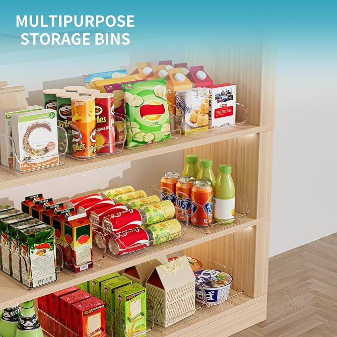 Set of 4 Clear Storage Bins for Fridge & Cabinet Organization, BPA-Free Plastic Food Organizers to Instantly Declutter Your Kitchen - Image 4
