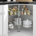YITAHOME 31" Lazy Susan Turntable with Chrome Pie-Cut Design | 270° Chrome Corner Organizer with 2 Shelves and Adjustable Height for Cabinet, Silver by YITAHOME