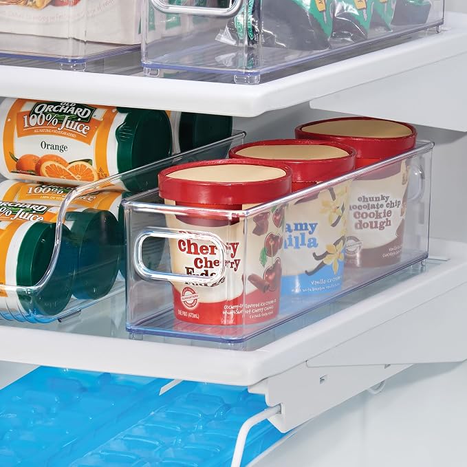 iDesign Stackable Fridge Bin with Handles, Set of 3, Clear | Ideal for Freezer or Pantry, Made in USA - Image 8