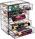 Sorbus Acrylic Makeup Organizer Set, 7-Drawer Vanity & Countertop Cosmetic Storage with Small & Wide Drawers, Black Jewel Makeup Storage for Brushes, Lipsticks, Jewelry, Holiday Gift for Women & Teens by Sorbus