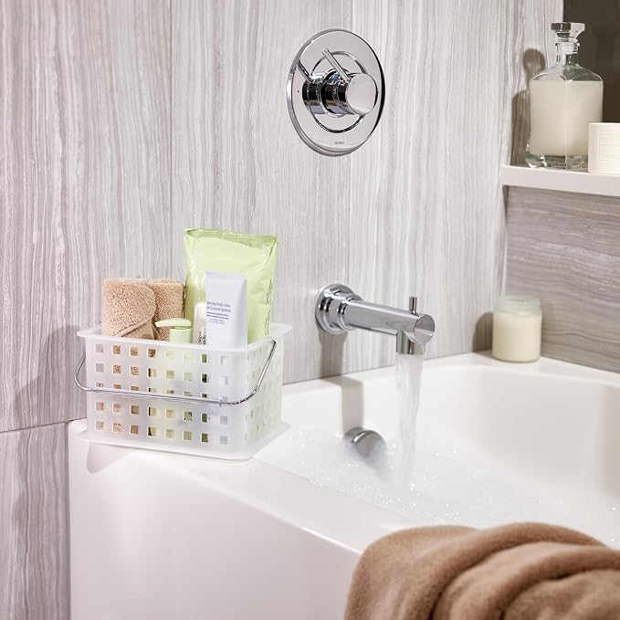 iDesign Small Shower Caddy, Clear Frost | With Handle, Portable, For Dorm or Bathroom - Image 3