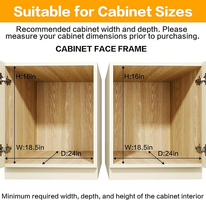 2-Tier Kitchen Cabinet Pull Out Cabinet Organizer,Shelf and Drawer Organizer Slide Out Pantry Storaqe Basket in Multiple Sizes (17" W x 21" D) - Image 3