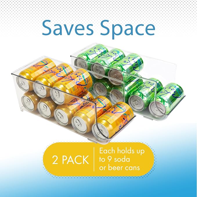 Dial Industries Refrigerator Soda Beverage Can Dispenser, 2 Pack | Cans are easy to load and dispense in this rack, keep 12oz cans stacked and organized, great for fridges, garages or pantries - Image 3