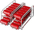 Simple Houseware 2-Pack Stackable Beverage Soda Can Dispenser Rack, Chrome | Metal Soda Can Soft Drink Organizer by SimpleHouseware