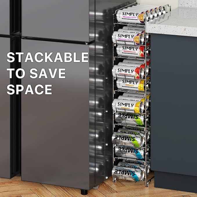 Simple Houseware 2PK Front Loading Tall Skinny Can Dispenser, Chrome - Image 7