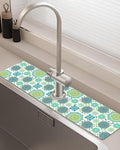 Patterned Sink Faucet Mat Kitchen Splash Guard Super Absorbent Drying Mat, Non-Slip Drain Pad for Kitchen Counter or Bathroom-24x5.5in by BnhjsdwTablecloth