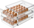 Egg Holder for Refrigerator, 48 Capacity Clear Egg Storage Drawer with Non-Slip Pads, Stackable BPA-Free Egg Organizer Tray for Fridge by vacane