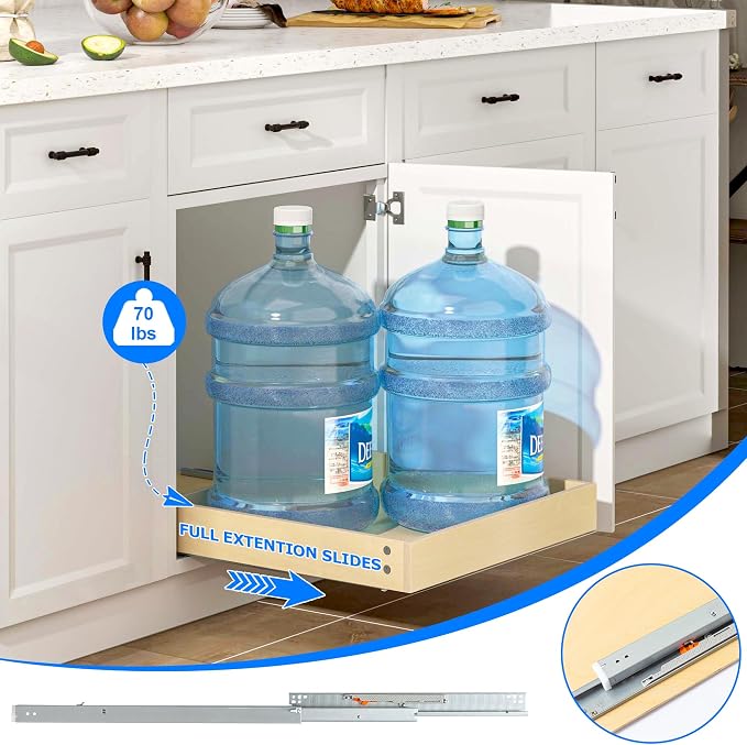WelFurGeer Soft Close Pull Out Cabinet Organizer, 32" W x 22" D Pull Out Drawer for Cabinet, Bottom Mount Pull Out Drawers for Kitchen Cabinets, Durable Pullout Drawers for Home & Kitchen Organization - Image 6