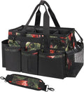 SCAVATA Wearable Cleaning Caddy Organizer With Handle & Shoulder Strap | Multiple Compartments, 4 Foldable Dividers, Portable Cleaning Supplies Tool Storage for Home, Car & Housekeeping, GreenBush by Tidyyourlife
