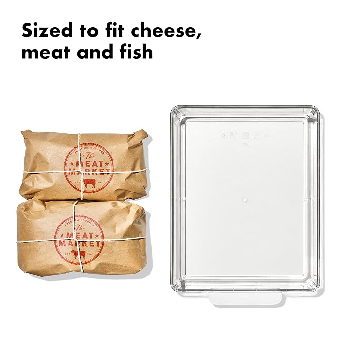 OXO Good Grips Fridge Organization Bin 8 in x 10 in - for Deli Meats, Cheeses, Loose Fruits and More (Pack of 4) - Image 2