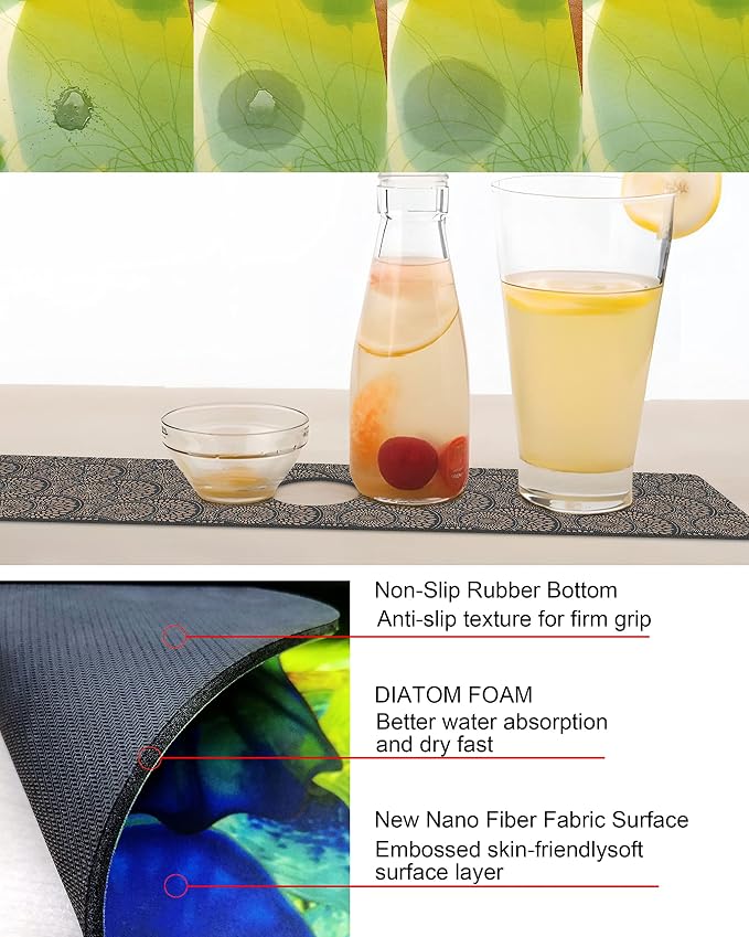 Kitchen Sink Splash Guard Faucet Mat Super Absorbent Fast Drying Mat Sink Gadgets Splash Guard Behind Faucet Drip Catcher for Kitchen (Grey, 15x5.5in) - Image 3