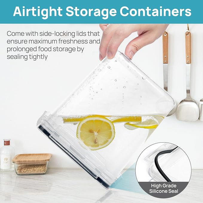 Vtopmart 10 PCS Flour and Sugar Storage Container, Include 3 Sizes | For Bulk Flour and Sugar Storage, Airtight Seal, Multiple Sizes, BPA Free, Food Grade Material, Dishwasher Safe (Not Lids) - Image 4