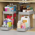 2 Packs Under Sink Pull-Out Storage Organizers, 14.8 Inches, Grey | Multi-Purpose Cabinet Organizers and Storage for Bathroom & Kitchen by ukeetap