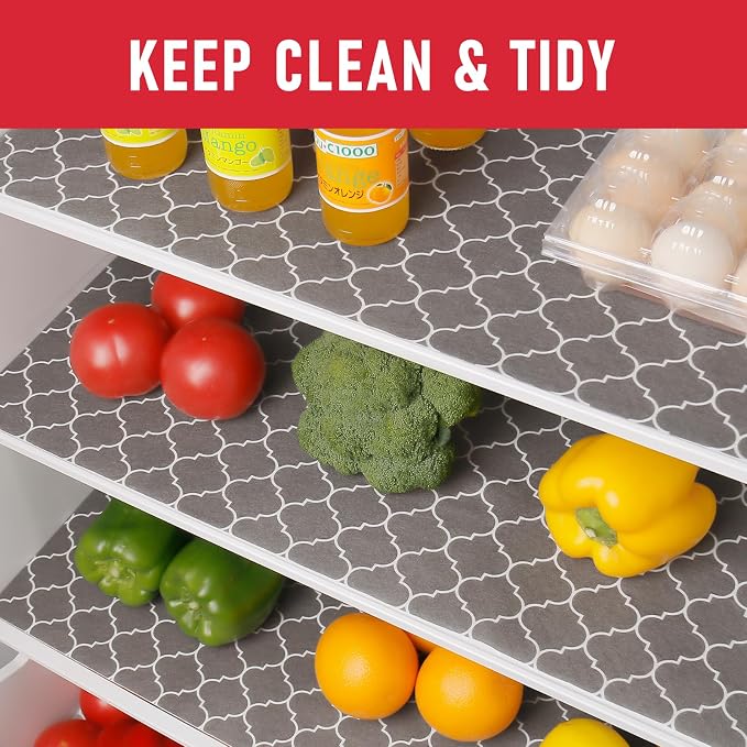 Cooyes 2 in 1 Refrigerator Liners & Fresh mats for Fridge Drawer and Glass Shelves, Absorbent Fridge Liners Washable, BPAfree Cloth Shelf Paper - Keep Produce Fresh Longer - Image 2