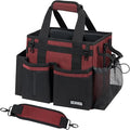 SCAVATA Compact Wearable Cleaning Caddy with Handle & Shoulder Straps | Small Cleaning Supplies Organizer, Under Sink & Car Cleaning Tools Storage Bag for Housekeepers Cleaners, AncoraRed by Tidyyourlife