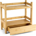 Sorbus 2-Tier Bamboo Countertop Shelf with Hidden Drawer for Vanity, Matcha Shelf, Bathroom Storage Cabinet, Under Sink Organizer, Bathroom Storage, Matcha Station Shelf (13″ L x 6.5″ W x 12.6″ H) by Sorbus