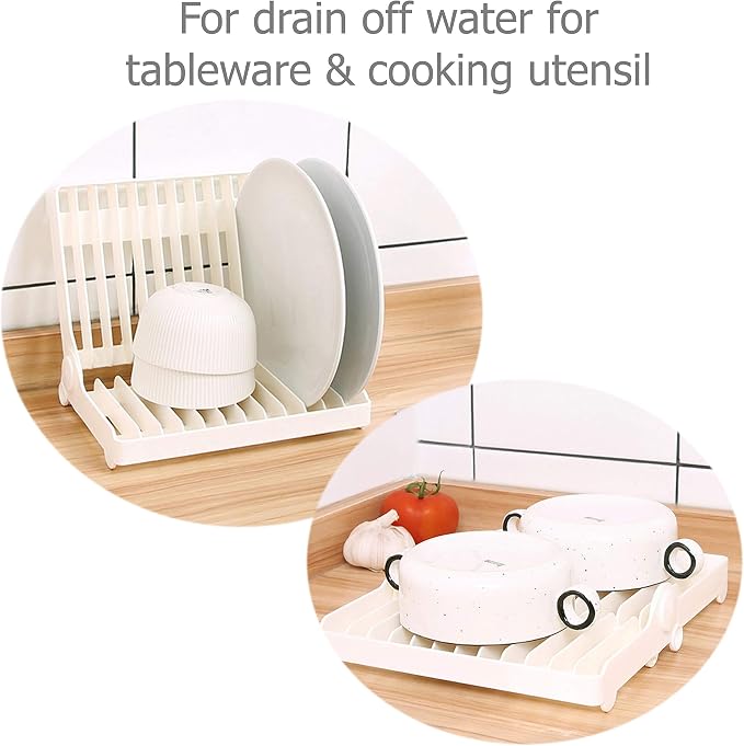 EIKS Foldable Drying Rack for Vegetable Fruit and Tableware | Kitchen Sink Organizer, Perfect for Storage and Draining Dinnerware and Glassware - Image 6