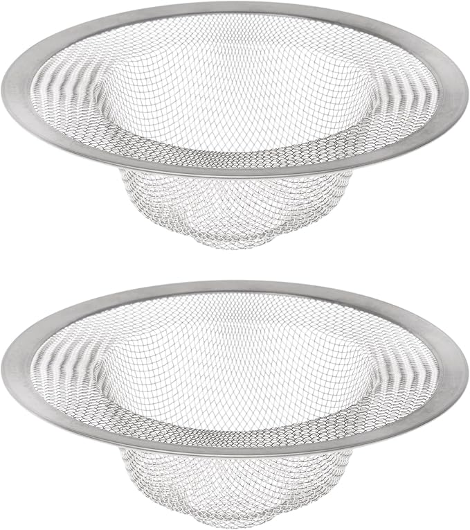 HIC Kitchen Mesh Sink Strainer, 18/8 Stainless Steel, Set of 2, 4.5-Inches by HIC