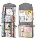 Christmas Wrapping Paper Organizer Storage, Hanging Gift Bag Storage Organizer, Double-Sided Wrapping Paper Holder Storage - Grey by EOLIMEX