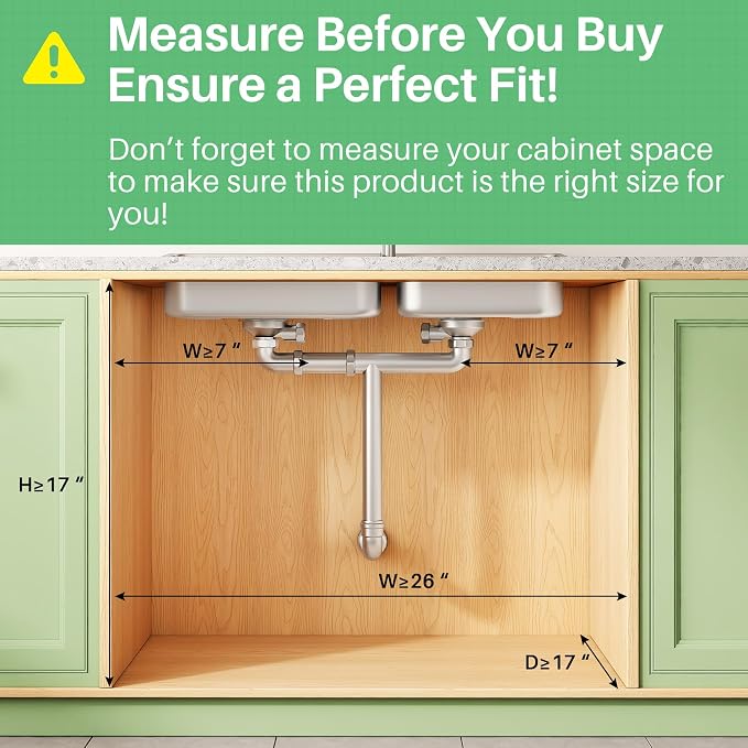 Kitstorack Under Sink Organizer 3-Tier Slide Out Drawer 2-Pack Grey | Height Adjustable, Metal Mesh Storage Rack, Pull out Cabinet Organizer Shelf for Bathroom Kitchen Pantry Home Organization - Image 2