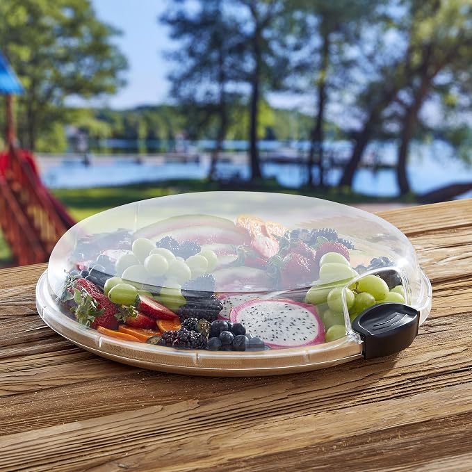 FARBERWARE Build-a-Board Cutting Board with Single Compartment and Clear Locking Lid for Charcuterie, Snacks, and More, Bamboo - Image 3