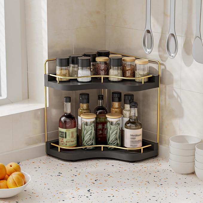 2-Tier Corner Bathroom Counter Organizer, Larger Size | Embedded Screw Holes, Sturdy & Stable, Oversized, Holds More, Vanity Shelf for Makeup & Skincare - Image 6