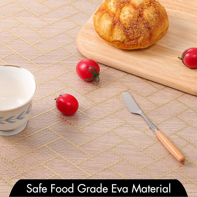 Cooyes Shelf Liner for Kitchen Cabinets – Non-Adhesive Waterproof Drawer Liner – Durable EVA Material Easy-to-Cut Shelf Paper for Refrigerator, Cupboard, Dresser with Modern Pattern - Image 6