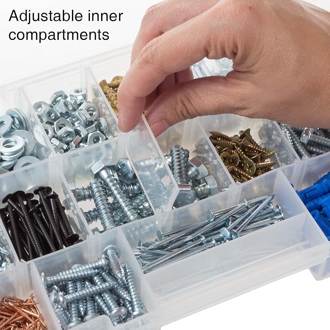 Portable Tool Box - Small Parts Organizer with Drawers and Customizable Compartments for Hardware, Fishing Tackle, Beads or Crafts by Stalwart (Green) - Image 5