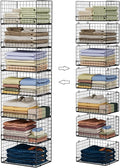 Yociyoga 7-Tier Stackable Closet Organizers and Storage Shelves, Foldable Closet Shelf Organizer System, Stackable Storage Bins Drawers for Closet Organizer System, Black（Patent No. 30022416） by FollowWithYociyogaTogether