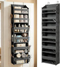Over the Door Organizer, 6-Tier, 100D Fabric, Dark Gray 1pc | Over the door shoe organizer, 50 lbs capacity, 12 side mesh pockets, 100D extra thick fabric, Closet & entryway storage by HomeluxTheory