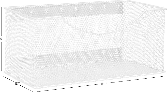 Ybmhome Wire Mesh Magnetic Storage Basket, Trash Caddy, Container, Desk Tray, Office Supply Organizer Silver for Refrigerator/Microwave Oven or Magnetic Surface in Kitchen or Office (8, Large (White)) - Image 2