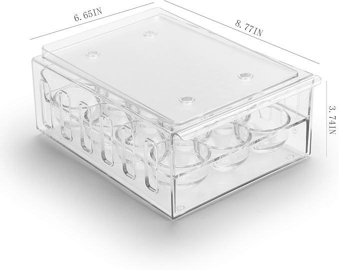 Egg Holder for Refrigerator Drawer Type Egg Container for Refrigerator BPA Free Fridge Organizer-12 Egg Storage,Stackable - Image 3
