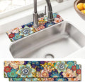 Sink Faucet Absorbing Mat, 2 Pack Drying Mat Around Faucet Sink Splash Guard Behind Faucet Sinkmat For Kitchen Bathroom Island Rv 24 * 5.5 Inch (60 * 14 cm) by BathtubMat
