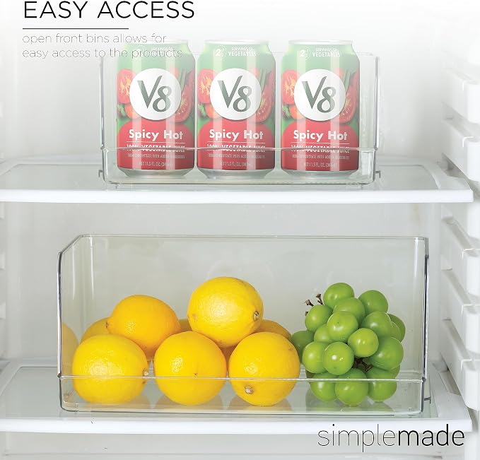 SIMPLEMADE Clear Refrigerator Organizer Bins - Clear Bins for Fridge, Containers for Fridge and Freezer, Multipurpose Storage for Kitchen, Office, Bathroom, Pack of 3 (Design 1) - Image 4